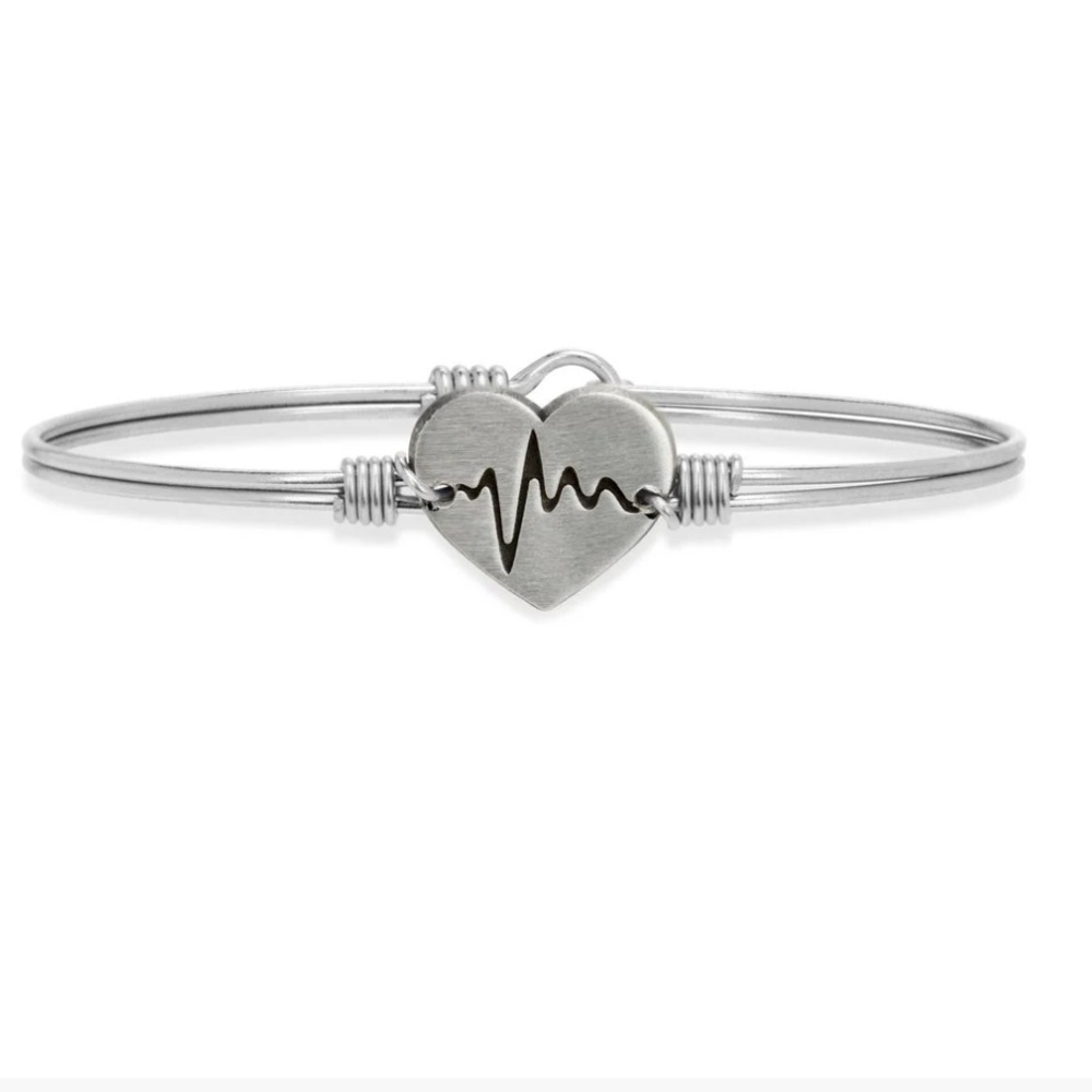 Luca + Danni Silver Heartbeat Bangle Bracelet